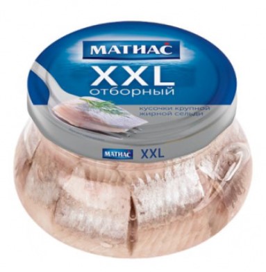 Филе-кусочки сельди атл. с/c "Матиас" XXL отборный в масле ст/б 260г/Санта Бремор