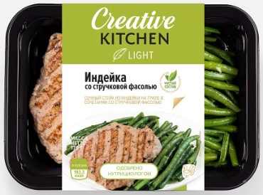 Индейка "Гриль" с фасолью стручковой отварной 170г/Creative Kitchen