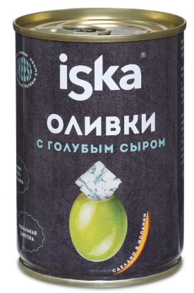 Оливки зеленый с голубым сыром 300мл/ISKA