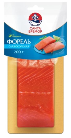 Форель слабосоленая филе-кусок 200г/Санта Бремор