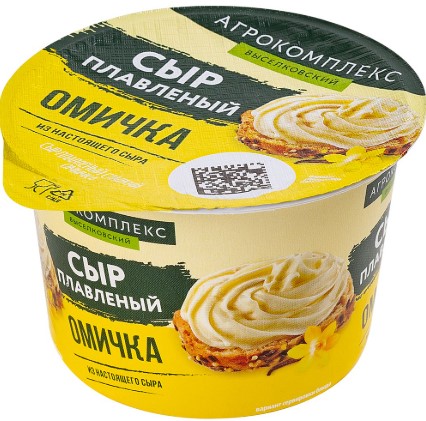 Сыр плавленый сладкий Омичка 50% 80гр/Агрокомплекс