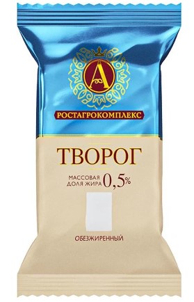 Творог обезжиренный180г. А. РОСТАГРОКОМПЛЕКС