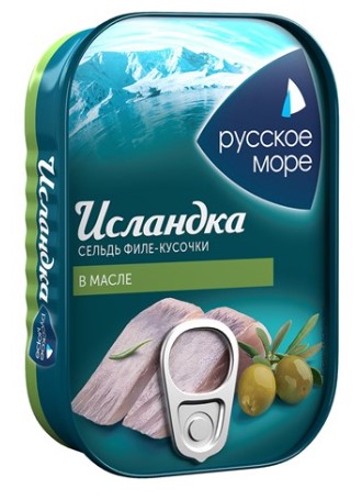 Сельдь "Исландка" филе-кусочки в масле 115гр