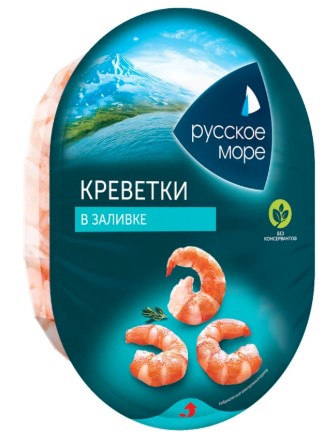 Мясо креветки в заливке 180г/Русское море