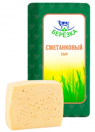 Cыр полутвердый Сметанковый 50% (брус)/Березка