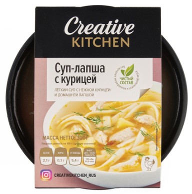 Суп-лапша с курицей 300г/Creative Kitchen
