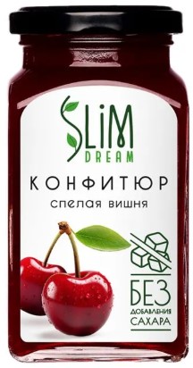 Конфитюр без сахара Вишневый 300г/TM Slim Dream