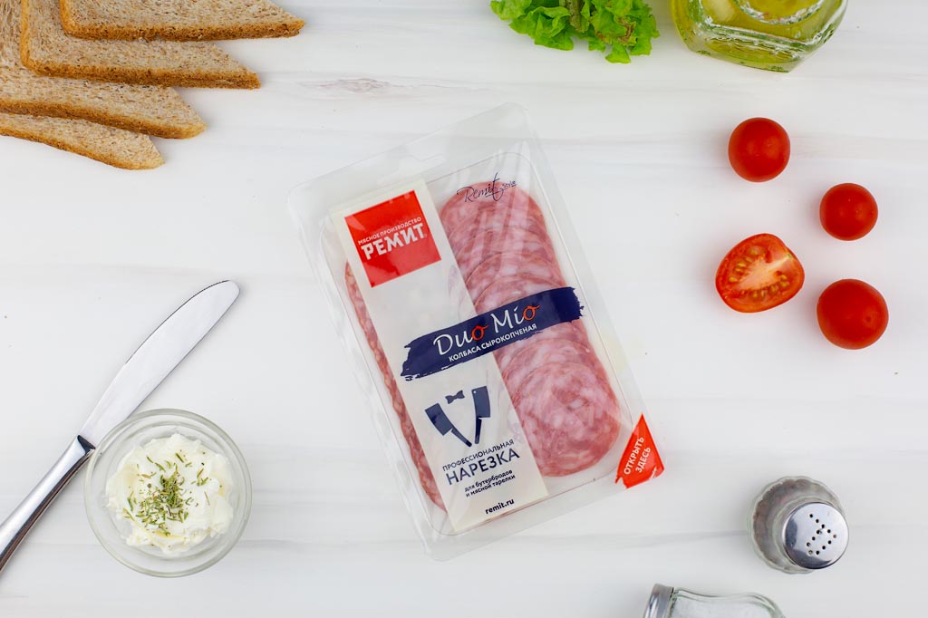 Нарезка колбасы Ассорти Duo Mio с/к ГМС (шт. 70 гр.)