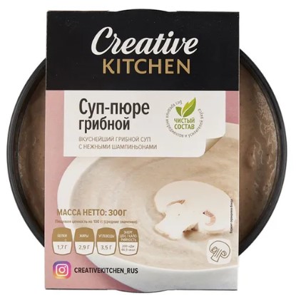 Суп-пюре грибной 300г/Creative Kitchen
