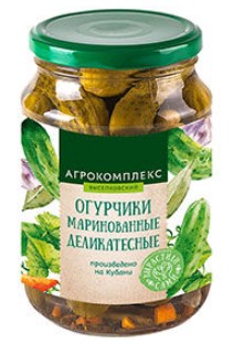 Огурчики маринованные "Деликатесные" 720гр/Агрокомплекс