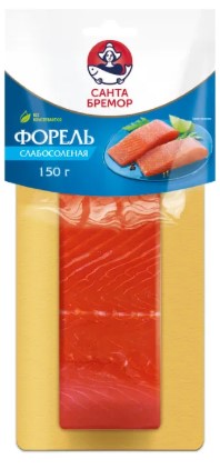 Форель радужная филе-кусок слабосоленая 150г/Санта Бремор