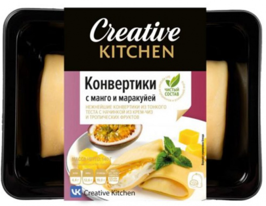 Конвертики с начинкой крем-чиз и манго-маракуйя 140г/Creative Kitchen