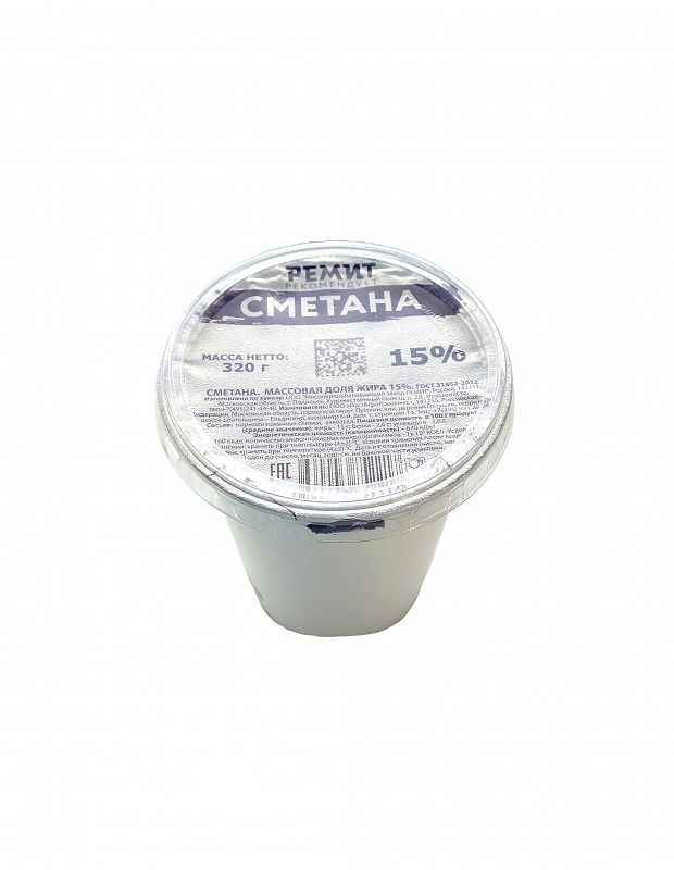 Сметана 15%, 320г