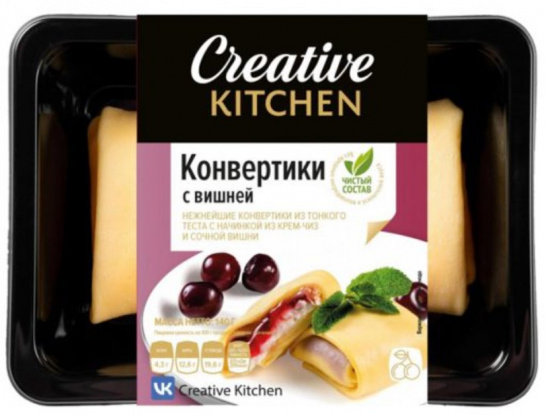 Конвертики с начинкой крем-чиз и вишня 140г/Creative Kitchen