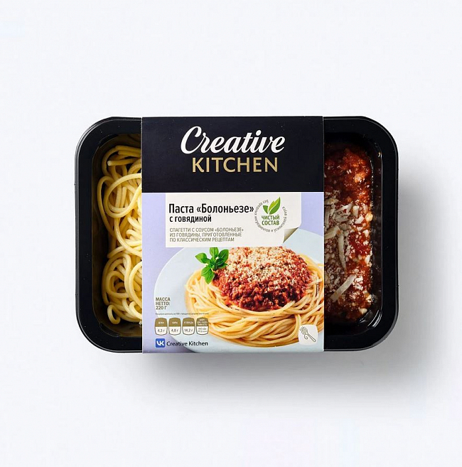 Спагетти "Болоньезе" с говядиной 220г/Creative Kitchen