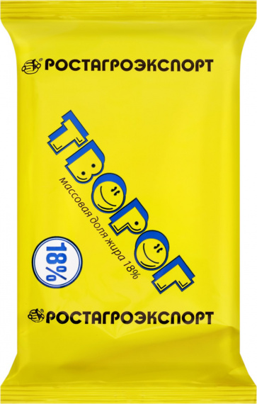 Творог 18% 180г. флоу-пак РОСТАГРОЭКСПОРТ