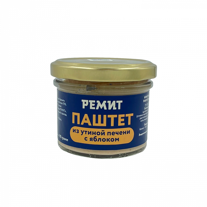 Паштет из утиной печени с яблоком 90гр/РЕМИТ