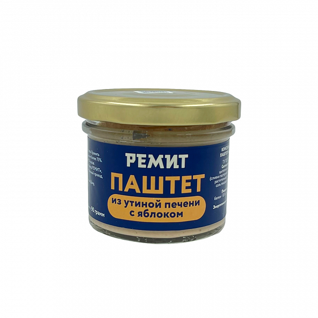 Паштет из утиной печени с яблоком 90гр/РЕМИТ