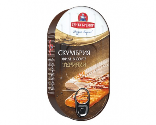 Скумбрия атлантическая филе в соусе Терияки 175г/Санта Бремор
