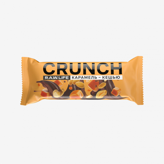 Ореховый батончик CRUNCH Choco "Карамель-Кешью" 40гр/R.A.W. LIFE