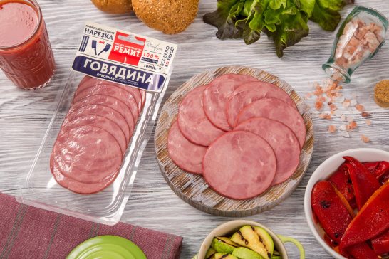 Нарезка говядина варено-копченая «Отборная», 100г