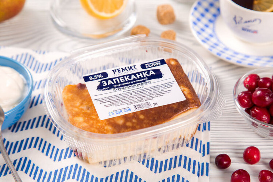 Запеканка творожная с клюквой