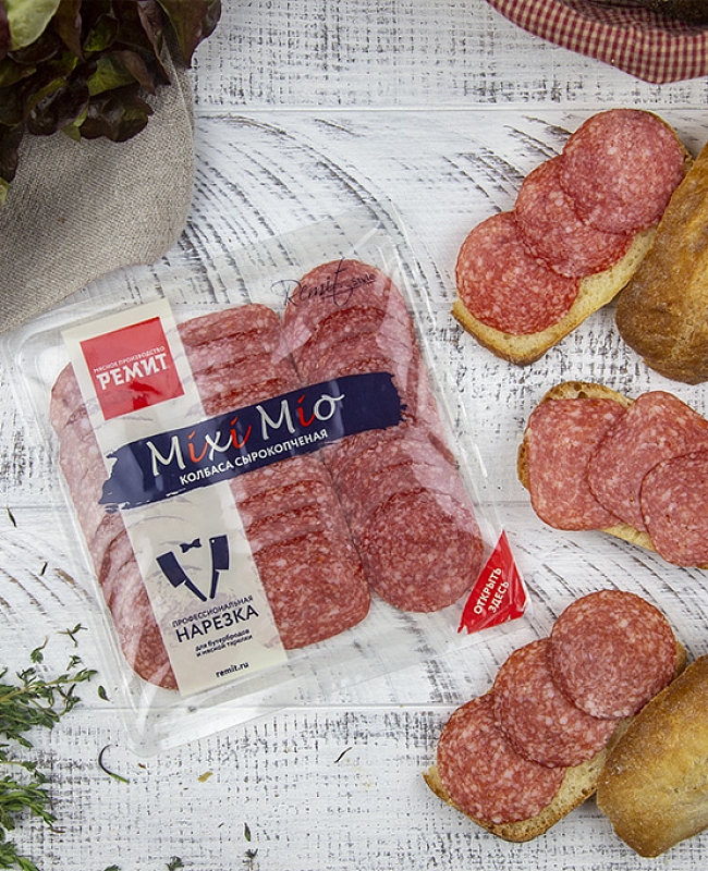 Нарезка колбасы сырокопченые «Ассорти Mixi Mio», 100 г
