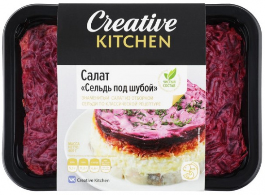 Салат "Сельдь под шубой" (сельдь атлантическая) 400г/Creative Kitchen