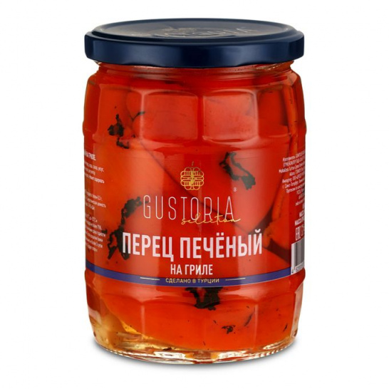 Печеные перцы консервированные/GUSTORIA/580 мл.