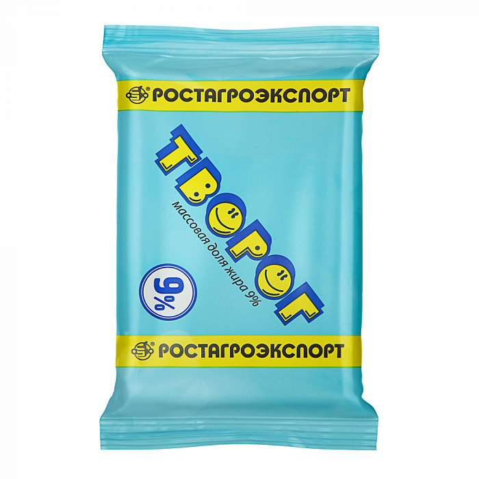 Творог 9% 180г. флоу-пак РОСТАГРОЭКСПОРТ