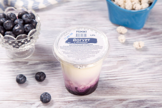 Йогурт фруктовый слоеный «Черника», 1,5%, 350г